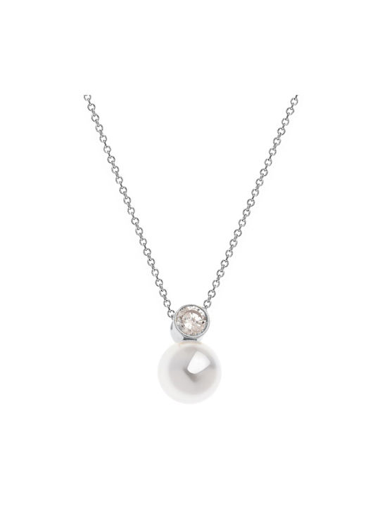 Halskette aus Silber mit Perlen & Zirkonia