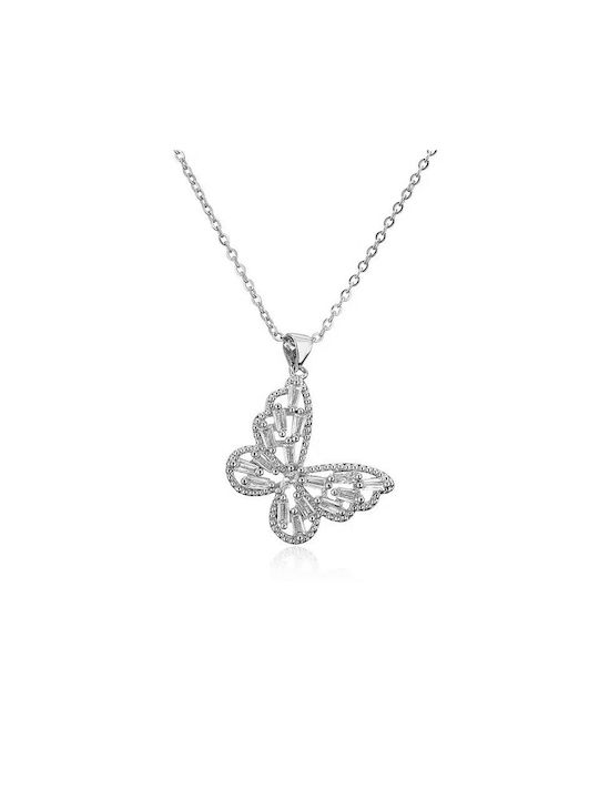 Halskette mit Design Schmetterling aus Silber