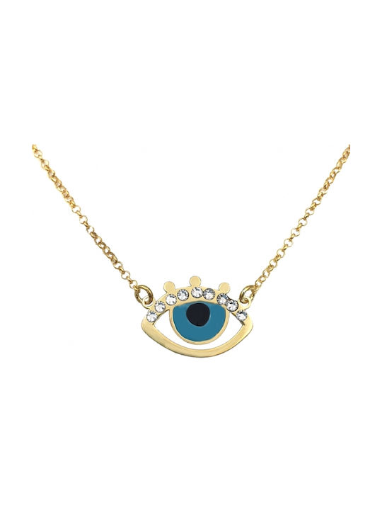 Necklace Eye from Gold Plated Silver