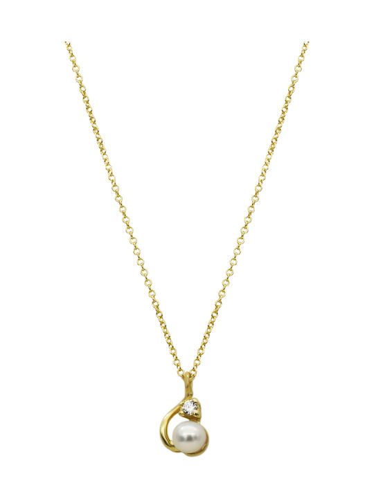 Necklace from Gold 14K with Pearls