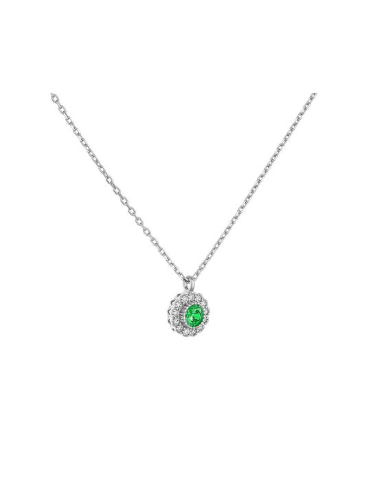 Necklace Rosette from Silver with Zircon