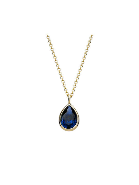 Necklace from Gold 14K with Zircon