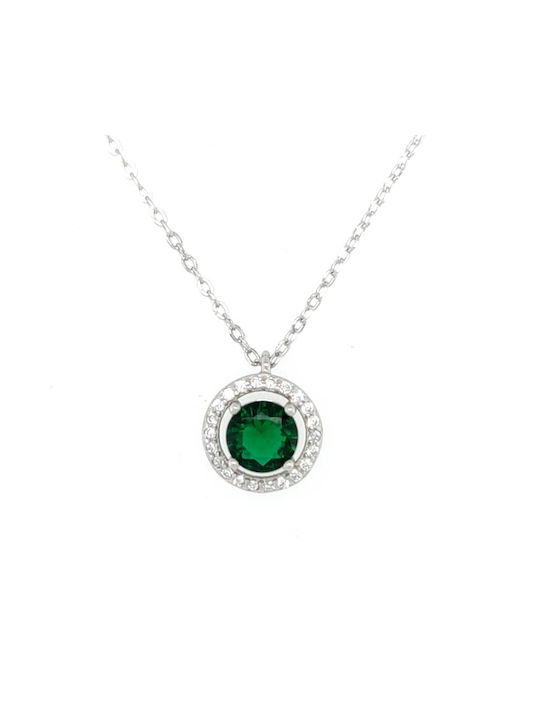 Necklace Rosette from Silver with Zircon