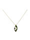 Necklace Eye Made of 14K Gold with Zircon Green