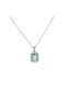 Necklace Rosette from White Gold 18k