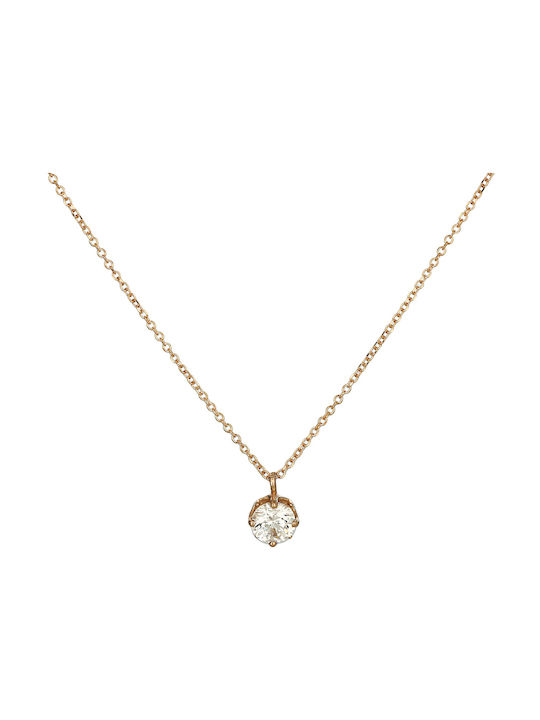 Necklace from Rose Gold 14K with Zircon