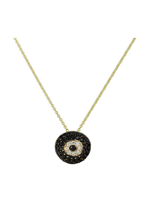 Necklace Eye from Gold 14K with Zircon