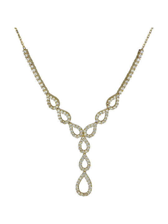 Necklace from Gold 14K with Zircon