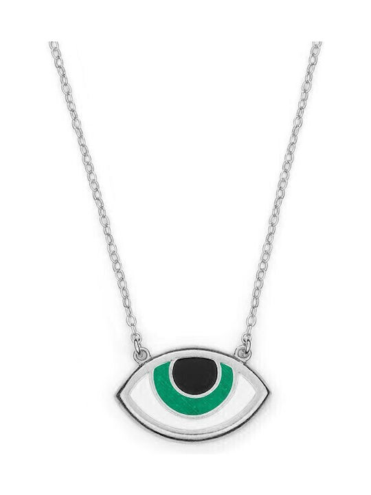 Verorama Verorama Halskette Mit Auge Aus Silber Grüne