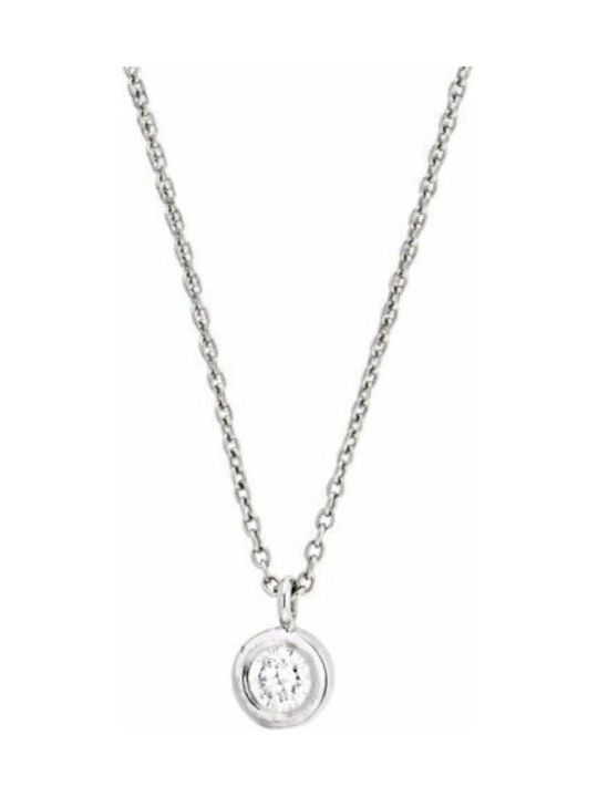 Necklace from White Gold 18k with Diamond