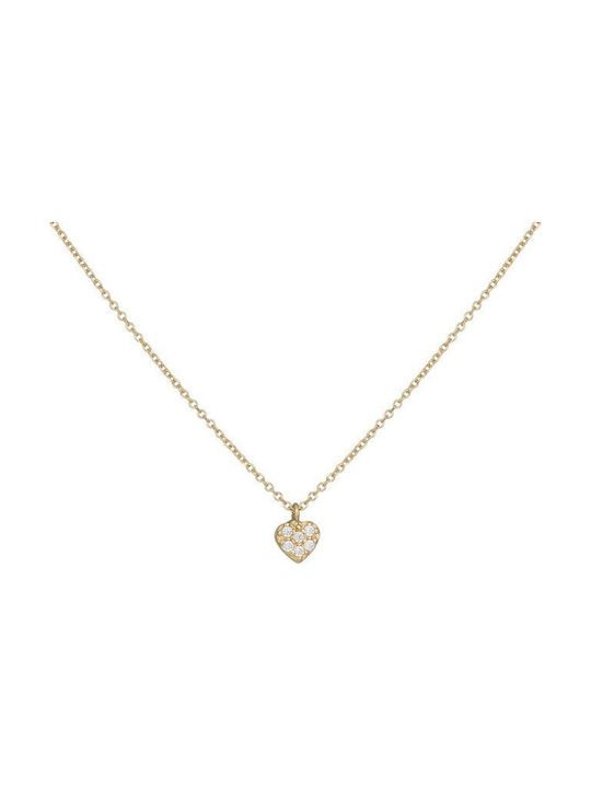 Necklace with design Heart from Gold 14K