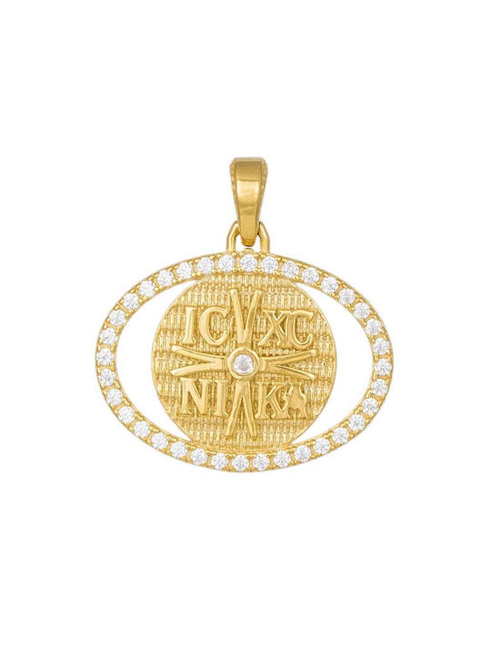 Halskette Doppelter Amulett aus Gold 9 K