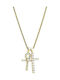 Goldsmith Cross Ankh Piece 18k din Placat cu aur Oțel cu Zirconiu