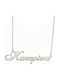 Goldsmith Goldsmith Κολιέ από Ασήμι με Ζιργκόν και Επιλογή Ονόματος