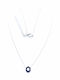 PS Silver Halskette Mit Auge Aus Silber Marineblau
