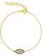 Ioannis Kosmima Women's Bracelet Chain with design Eye made of Silver Gold Plated