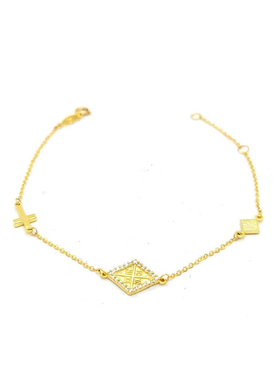 Damen Armband Kette aus Gold 9K mit Zirkon