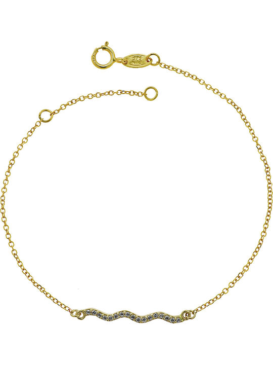 Bracelet Chain made of Gold 14K with Zircon