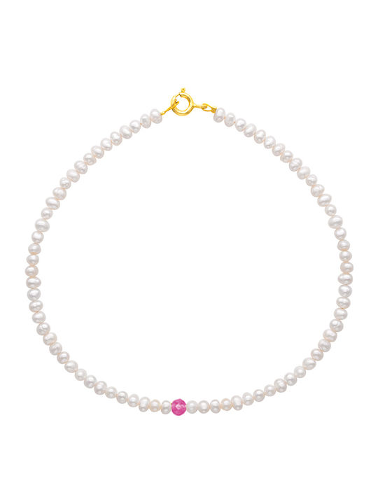 Margaritari Fußarmband aus Silber mit Perlen