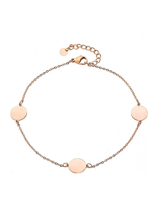 Verorama Gold Plated Stainless Steel Anklet Chain Pink 24cm