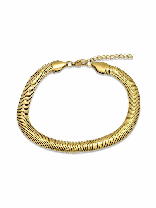 Bracelet Chain Dennis Snake made of Steel Gold Plated