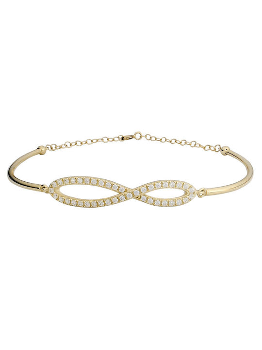 Bracelet with design Infinity made of Gold with Zircon