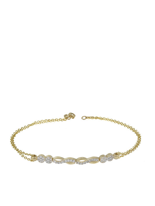 Bracelet Chain made of Gold 14K with Zircon