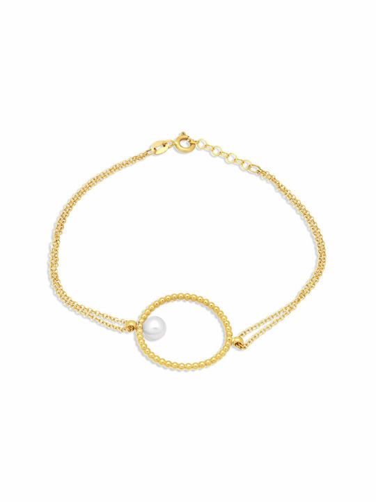 Bracelet Chain made of Gold 14K with Pearls