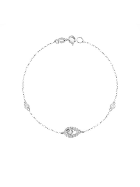 Bracelet made of White Gold 14K with Zircon