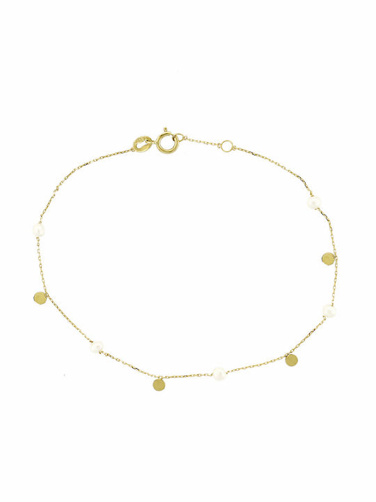 Ortaxidis Bracelet Chain made of Gold with Pearls