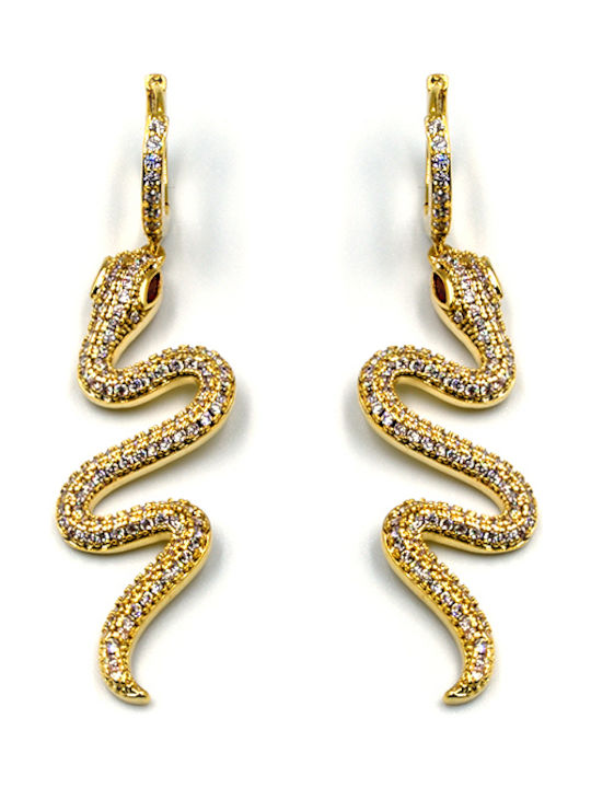 Silverline Earrings made of Steel Gold Plated with Stones