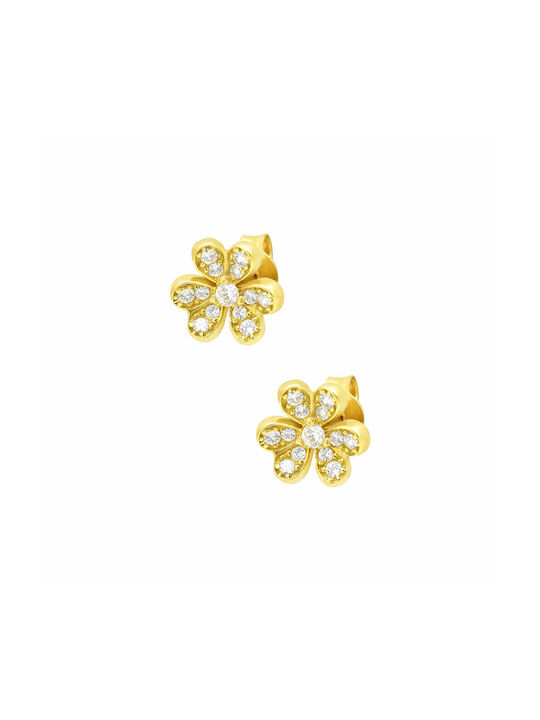 Earrings made of Gold 14K with Stones