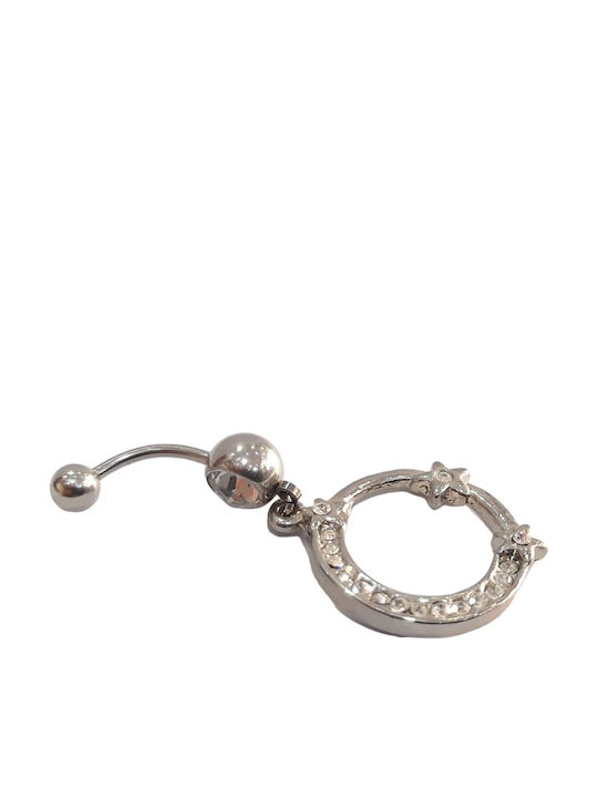 BD Jewelery Σκουλαρίκι Αφαλού από Ατσάλι Ασημί