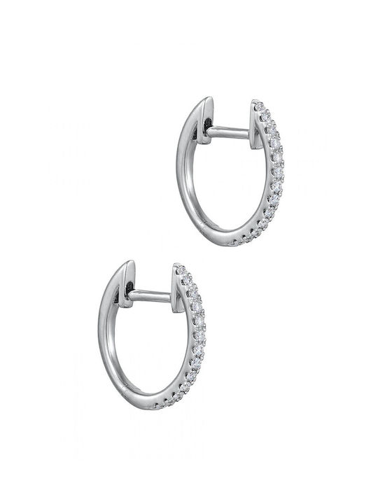 Earrings Hoops made of Platinum with Diamond