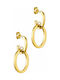 Shiny Ovals Earrings Hoops made of Gold 14K