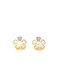 Earrings made of Gold 14K with Stones & Pearls