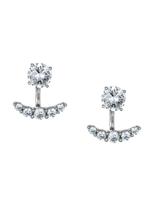 Earrings Ear Jackets made of Platinum with Stones