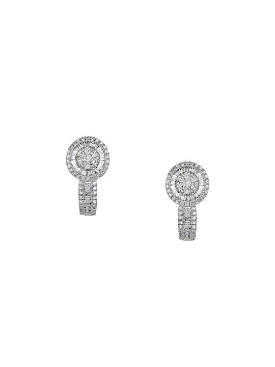 Earrings Dangling made of Platinum with Diamond