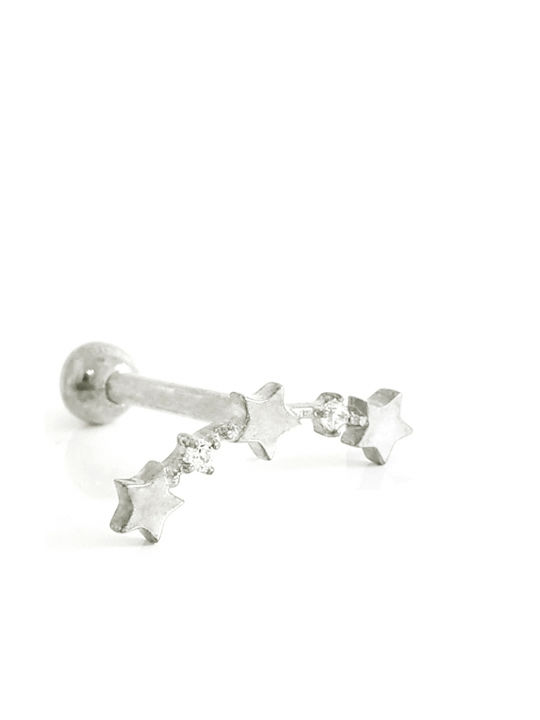 Barbell Piercing aus Weißgold 9K 2mm