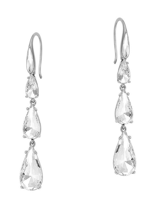 Crystals Earrings Dangling made of Silver with Stones