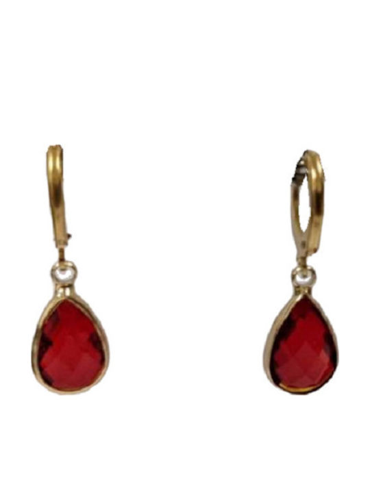 Kostibas Fashion Earrings made of Steel Gold Plated with Stones