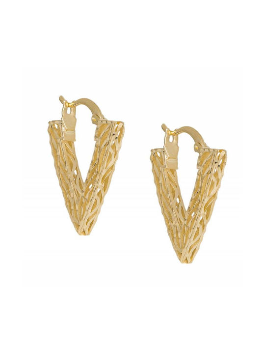 Earrings Pendants made of Gold 14K with Diamond