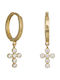 Earrings Hoops from Gold 14K with Stones