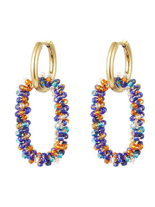 Georgiadis Accessories Σκουλαρίκια Κρεμαστά από Ατσάλι Επιχρυσωμένα