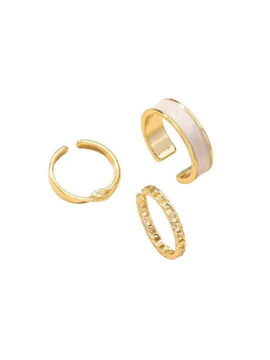 Set Women's Rings Gold Plated