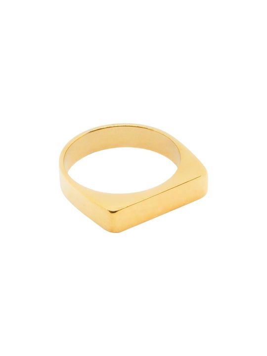 Damen Ring aus Stahl Vergoldeter