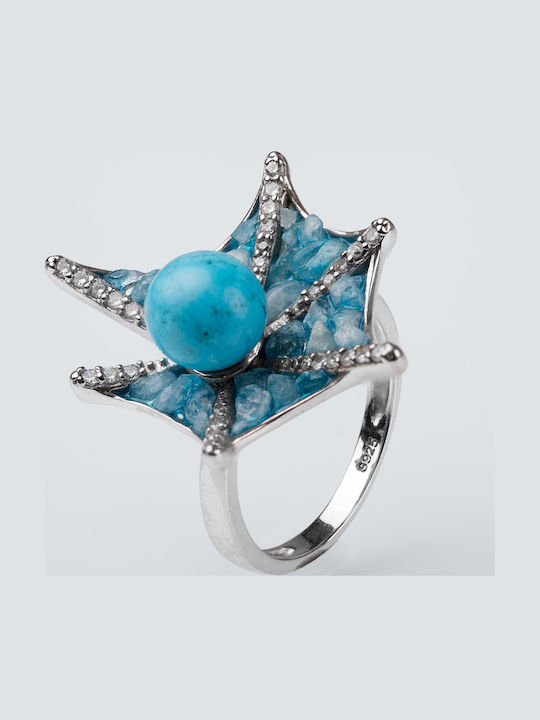 Ring with Zircon made of Silver