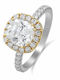 Goldjewels Femeie Inel cu Zirconiu din Aur alb 14K