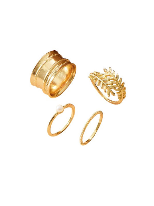 Set Women's Rings Gold Plated