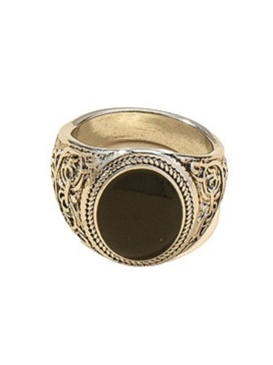 Women's Gold Plated Brass Ring with Stone